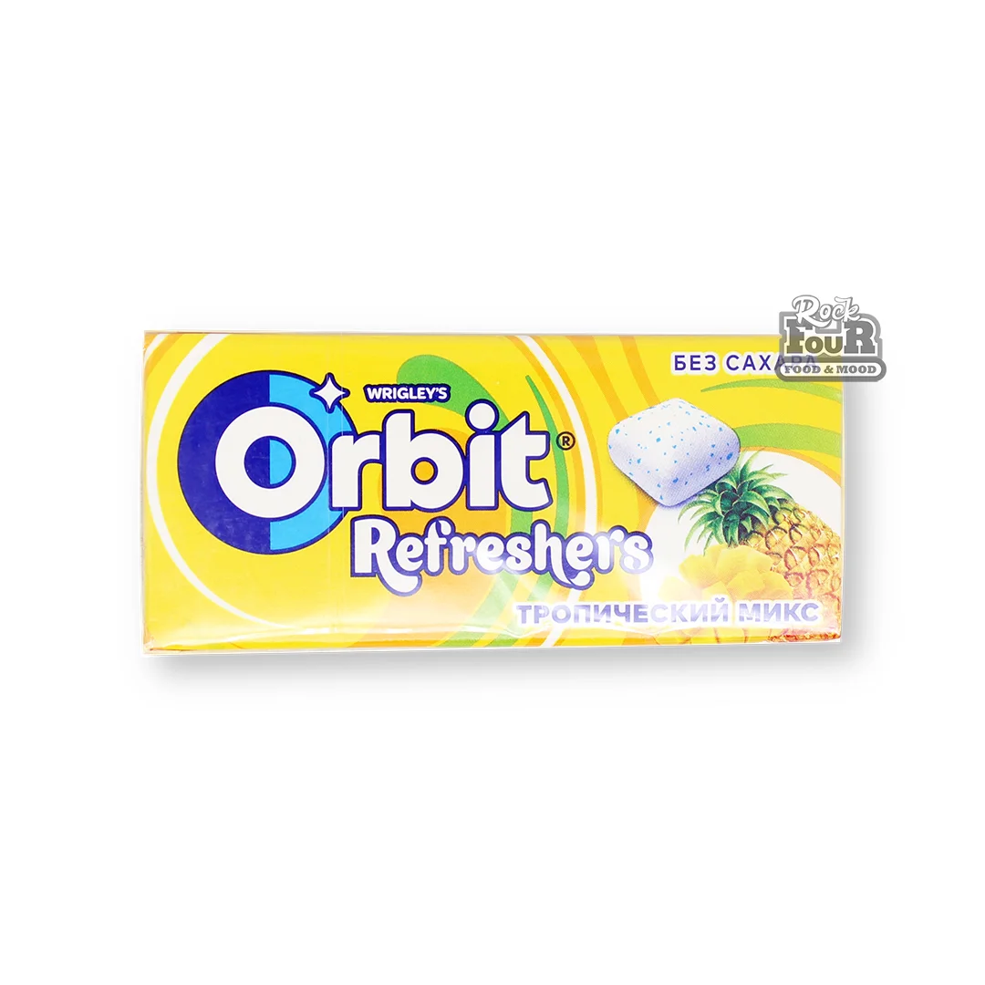 Жевательная резинка «Orbit Refreshers» со вкусом тропических фруктов 16г